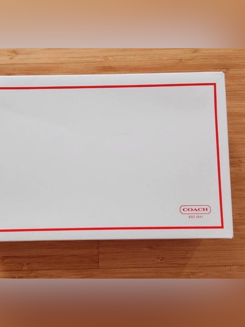 COACH Y2K Medium Gift Box 10"× x " x 2.5" White Red Coach Signature